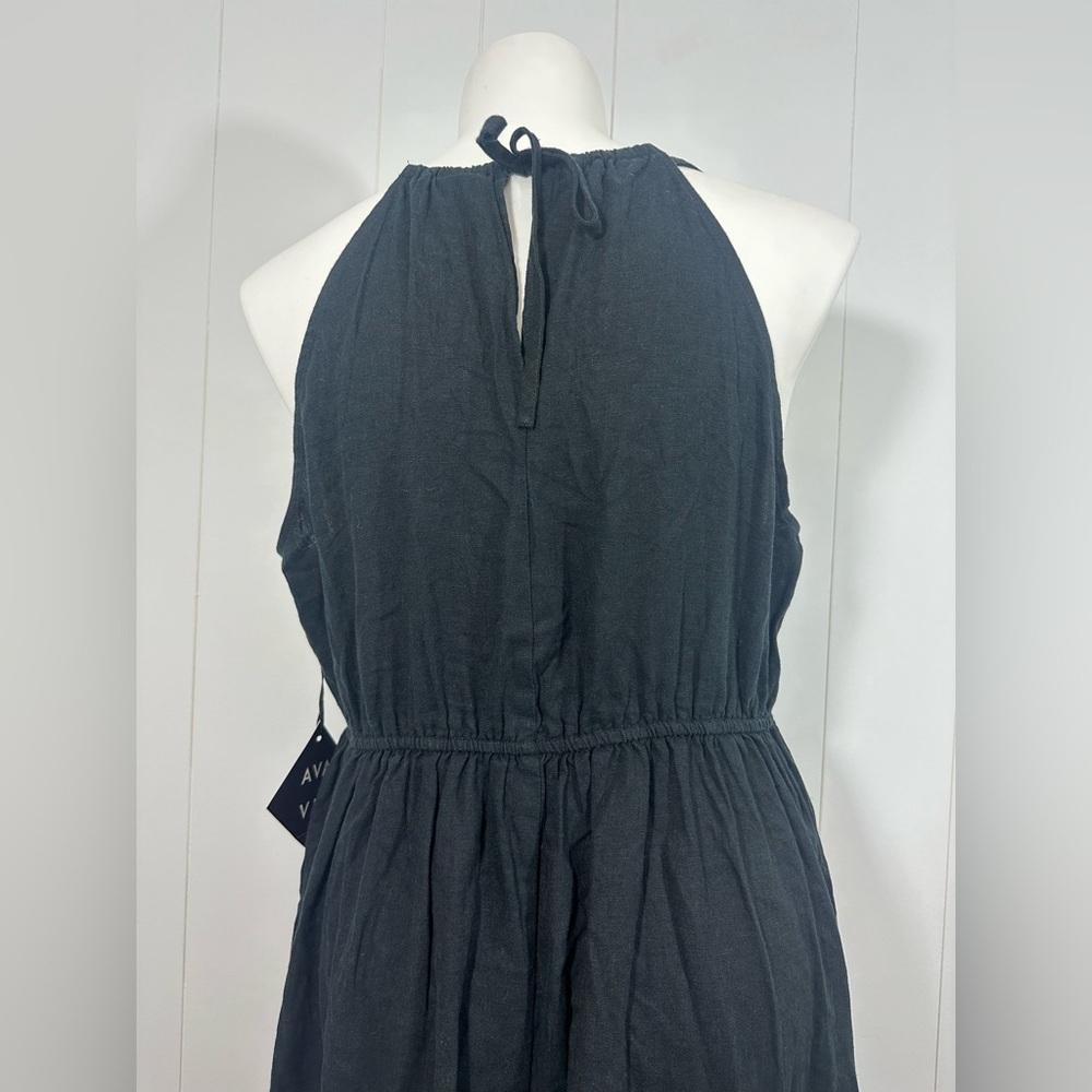 NWT Ava & Viv Women's Halter Neck A-Line Linen Black Dress Size XXL - Picture 10 of 15